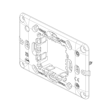 Vimar Plana 2-Central-Module Mounting Frame, With Screws, 60 mm Fixing Centres — Quality Boat Parts