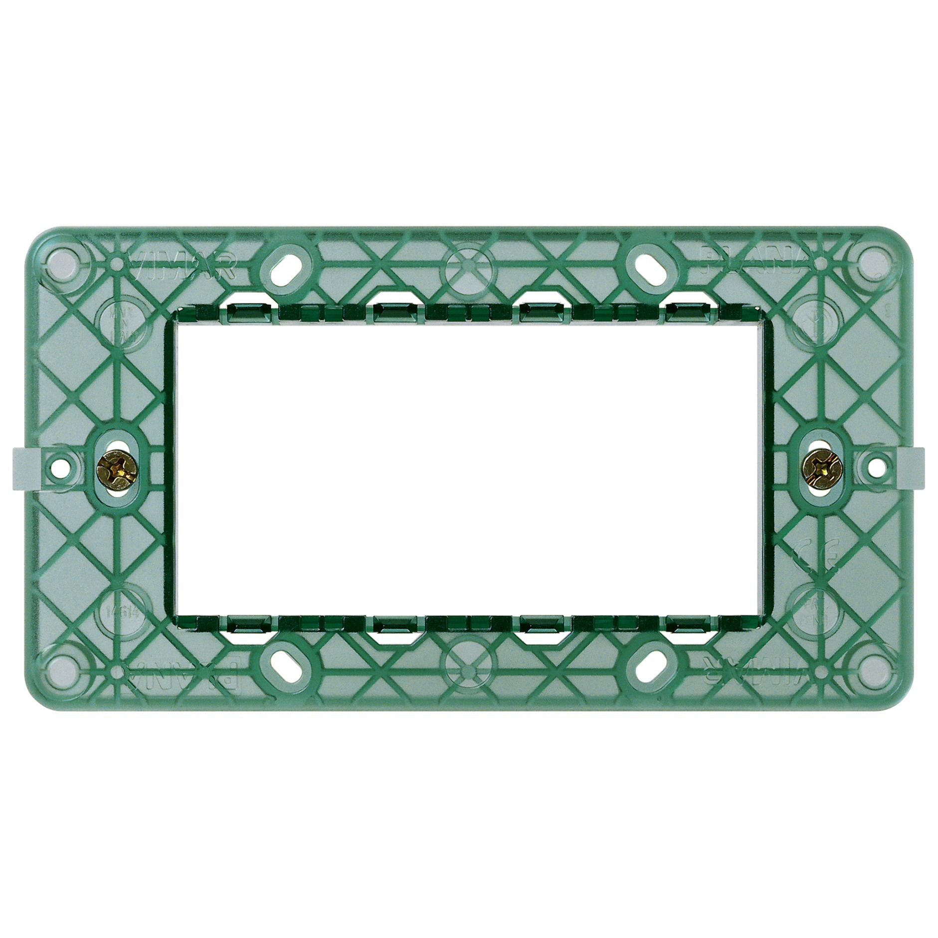 Vimar Plana 4-Module Mounting Frame, With Screws, Flush Mount, Front-Side Module Inserts, Horizontal/Vertical Mounting, Thermoplastic — Quality Boat Parts