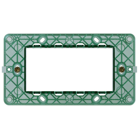 Vimar Plana 4-Module Mounting Frame, With Screws, Flush Mount, Front-Side Module Inserts, Horizontal/Vertical Mounting, Thermoplastic — Quality Boat Parts