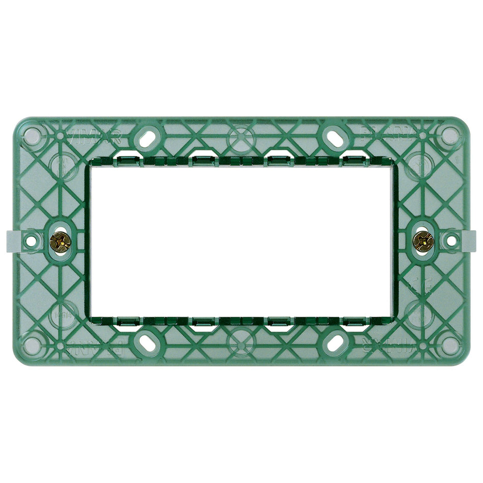 Vimar Plana 4-Module Mounting Frame, With Screws, Flush Mount, Front-Side Module Inserts, Horizontal/Vertical Mounting, Thermoplastic — Quality Boat Parts