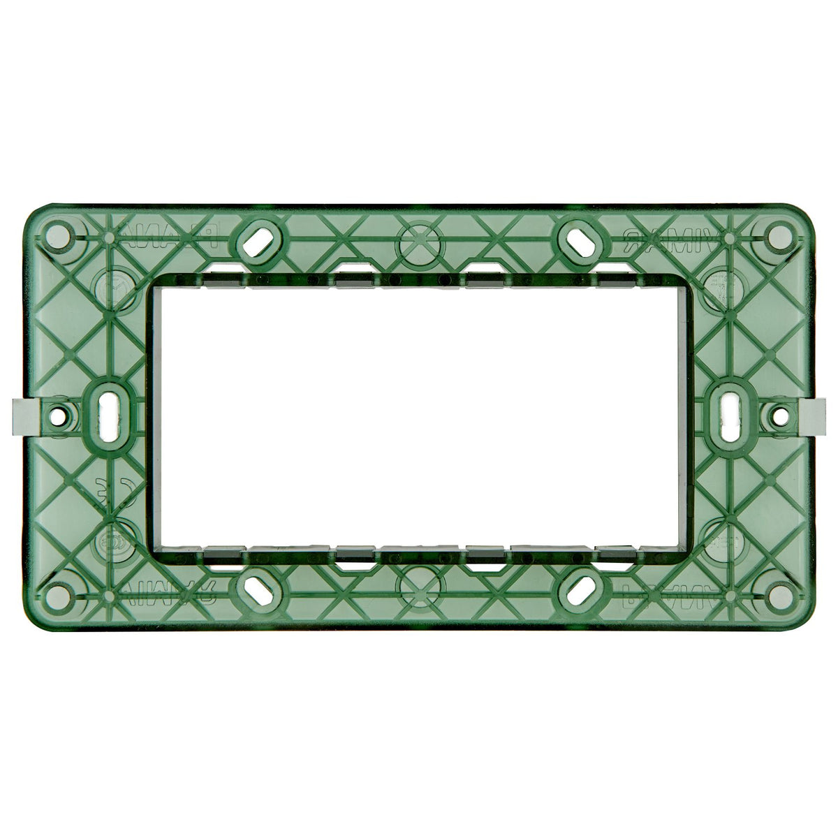 Vimar Plana 4-Module Mounting Frame, With Screws, Flush Mount, Front-Side Module Inserts, Horizontal/Vertical Mounting, Thermoplastic — Quality Boat Parts