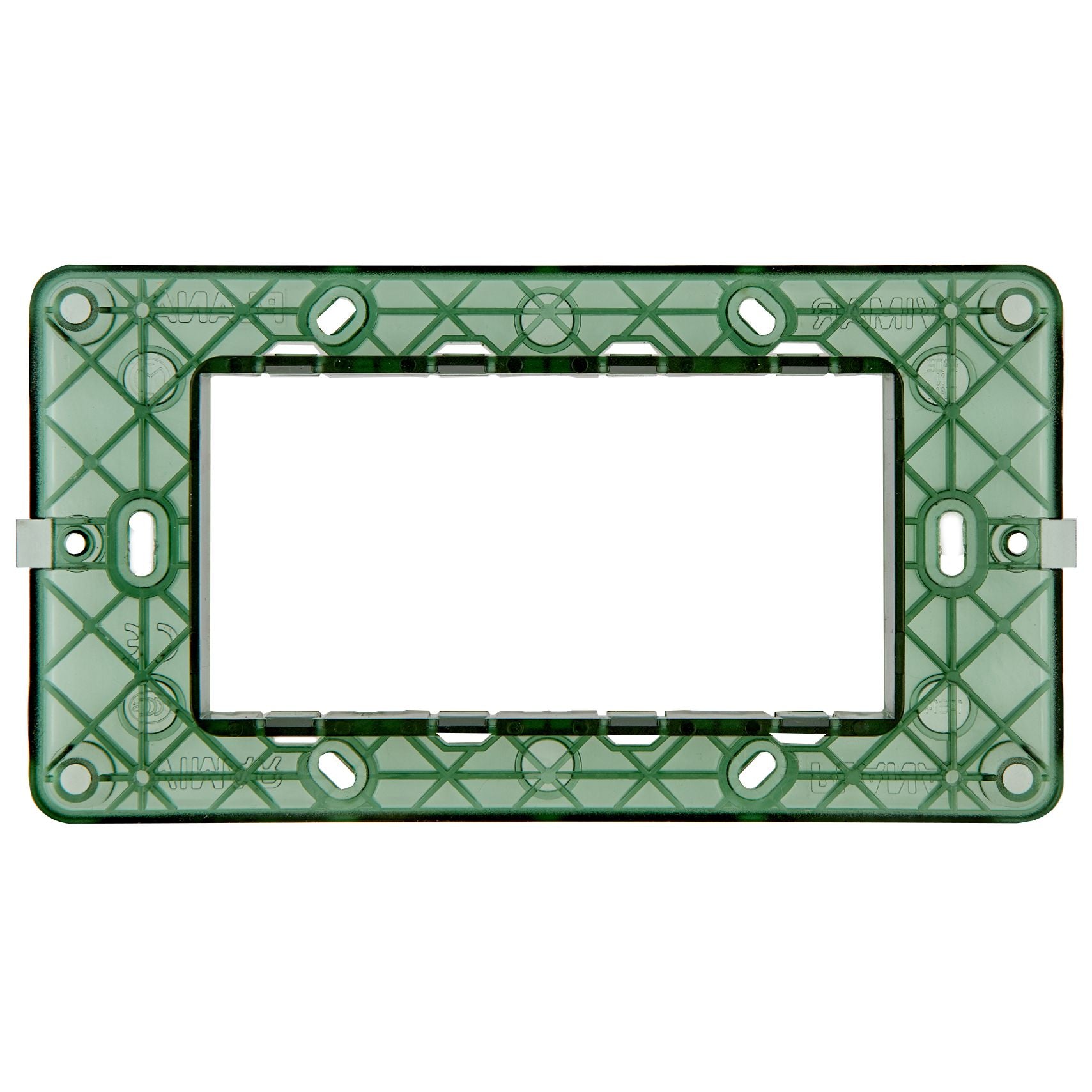 Vimar Plana 4-Module Mounting Frame, With Screws, Flush Mount, Front-Side Module Inserts, Horizontal/Vertical Mounting, Thermoplastic — Quality Boat Parts