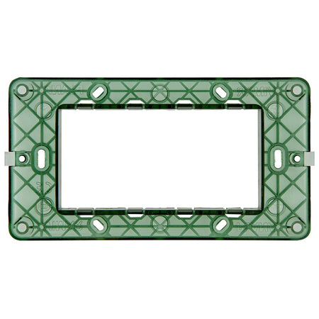 Vimar Plana 4-Module Mounting Frame, With Screws, Flush Mount, Front-Side Module Inserts, Horizontal/Vertical Mounting, Thermoplastic — Quality Boat Parts
