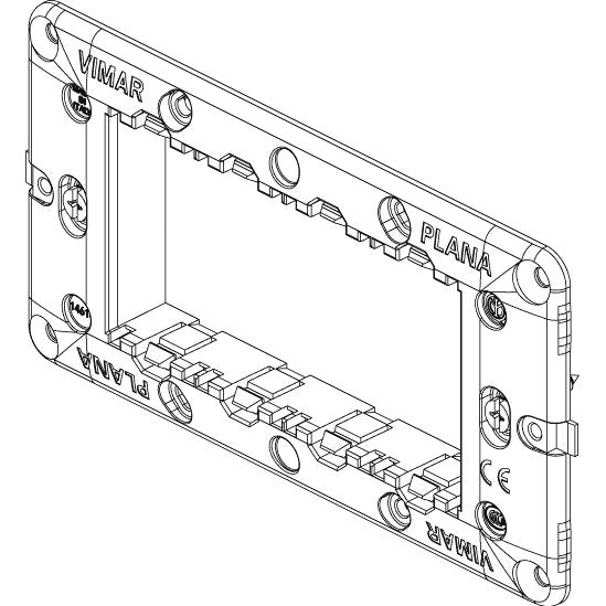 Vimar Plana 4-Module Mounting Frame, With Screws, Flush Mount, Front-Side Module Inserts, Horizontal/Vertical Mounting, Thermoplastic — Quality Boat Parts