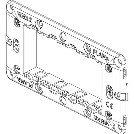 Vimar Plana 4-Module Mounting Frame, With Screws, Flush Mount, Front-Side Module Inserts, Horizontal/Vertical Mounting, Thermoplastic — Quality Boat Parts