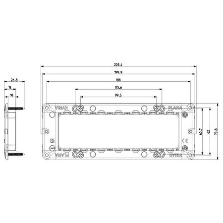 Vimar Plana 7-Module Mounting Frame, For 6/7-Module Boxes, Flush-Mount, With Screws — Quality Boat Parts