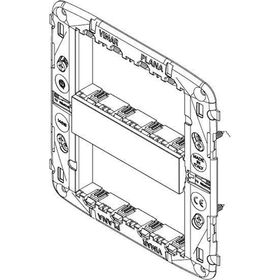 Vimar Plana 8 (4+4)-Module Mounting Frame with Screws, For V71318/V71718 Flush and 14788 Table Mounting Boxes — Quality Boat Parts
