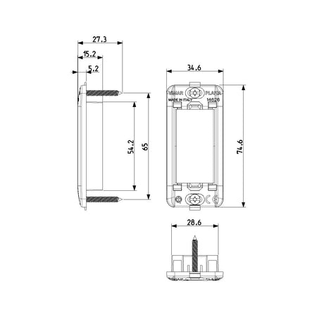 Vimar Plana 1-Module Panel-Mount Frame, With Screws, Thermoplastic — Quality Boat Parts