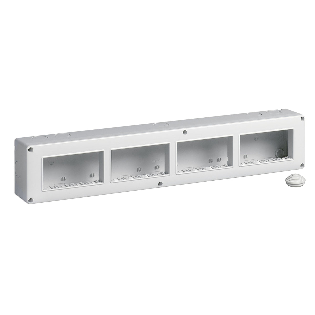 Vimar Isoset IP40 16-Module Surface Enclosure, For Eikon Arké and Plana, 4+4+4+4 Horizontal, Grey — Quality Boat Parts