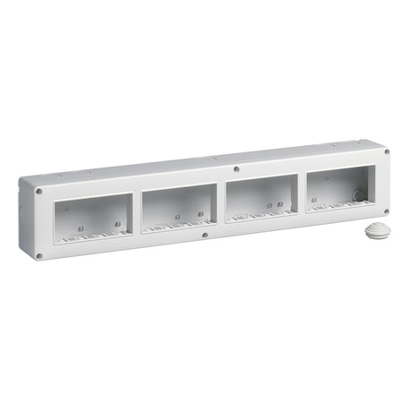 Vimar Isoset IP40 16-Module Surface Enclosure, For Eikon Arké and Plana, 4+4+4+4 Horizontal, Grey — Quality Boat Parts