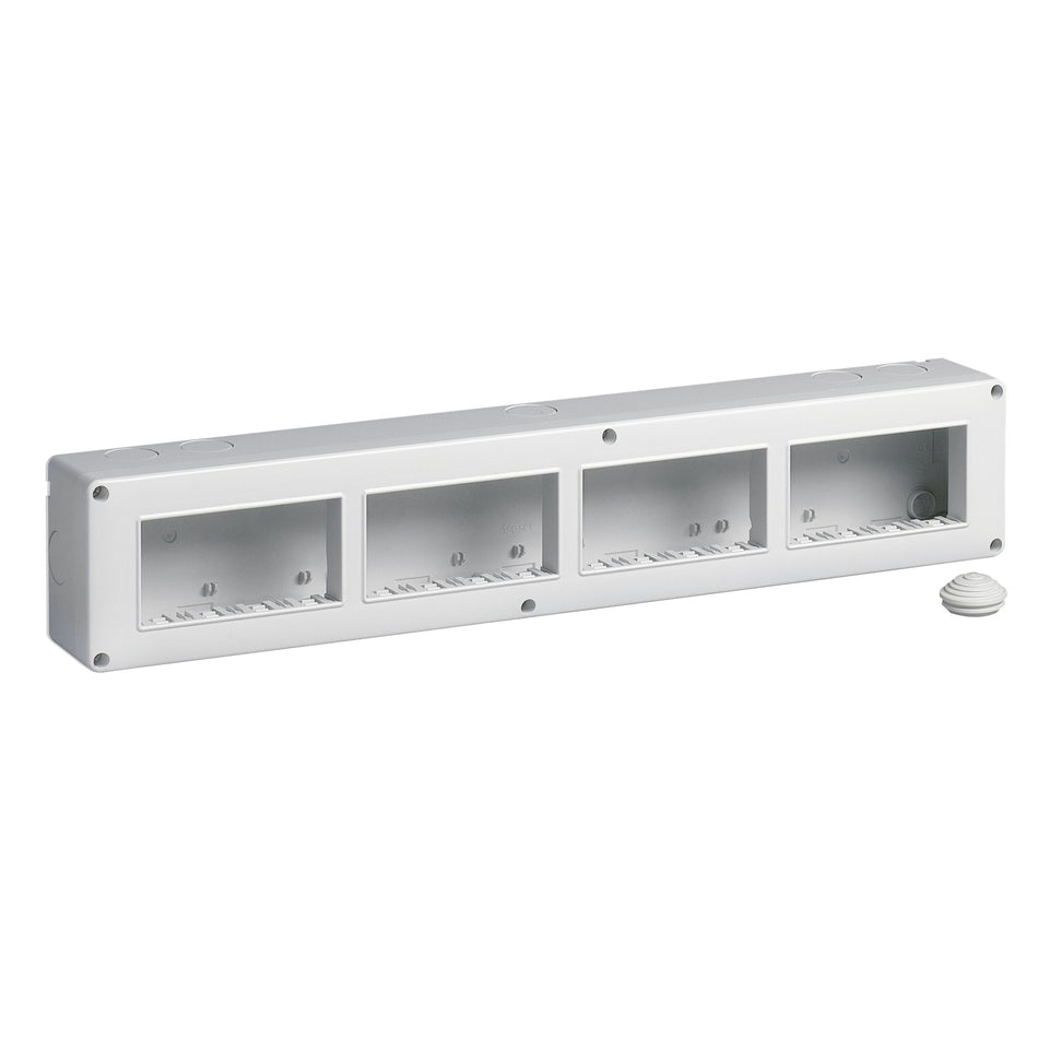 Vimar Isoset IP40 16-Module Surface Enclosure, For Eikon Arké and Plana, 4+4+4+4 Horizontal, Grey — Quality Boat Parts