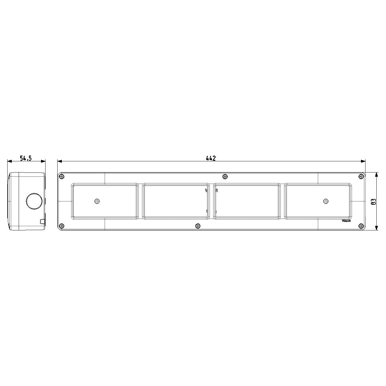 Vimar Isoset IP40 16-Module Surface Enclosure, For Eikon Arké and Plana, 4+4+4+4 Horizontal, Grey — Quality Boat Parts