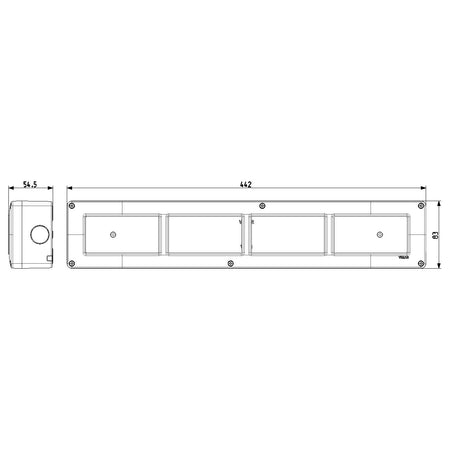 Vimar Isoset IP40 16-Module Surface Enclosure, For Eikon Arké and Plana, 4+4+4+4 Horizontal, Grey — Quality Boat Parts