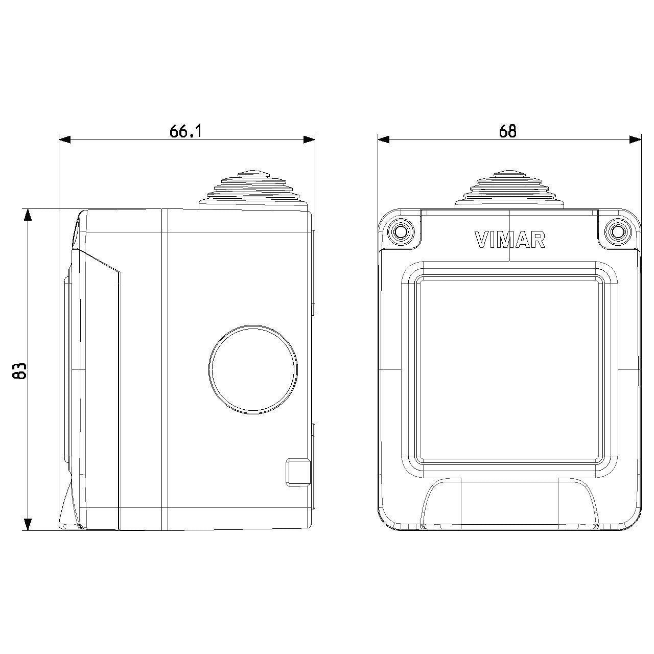Vimar Isoset IP55 1M Surface Enclosure, For Eikon, Arké & Plana — Quality Boat Parts
