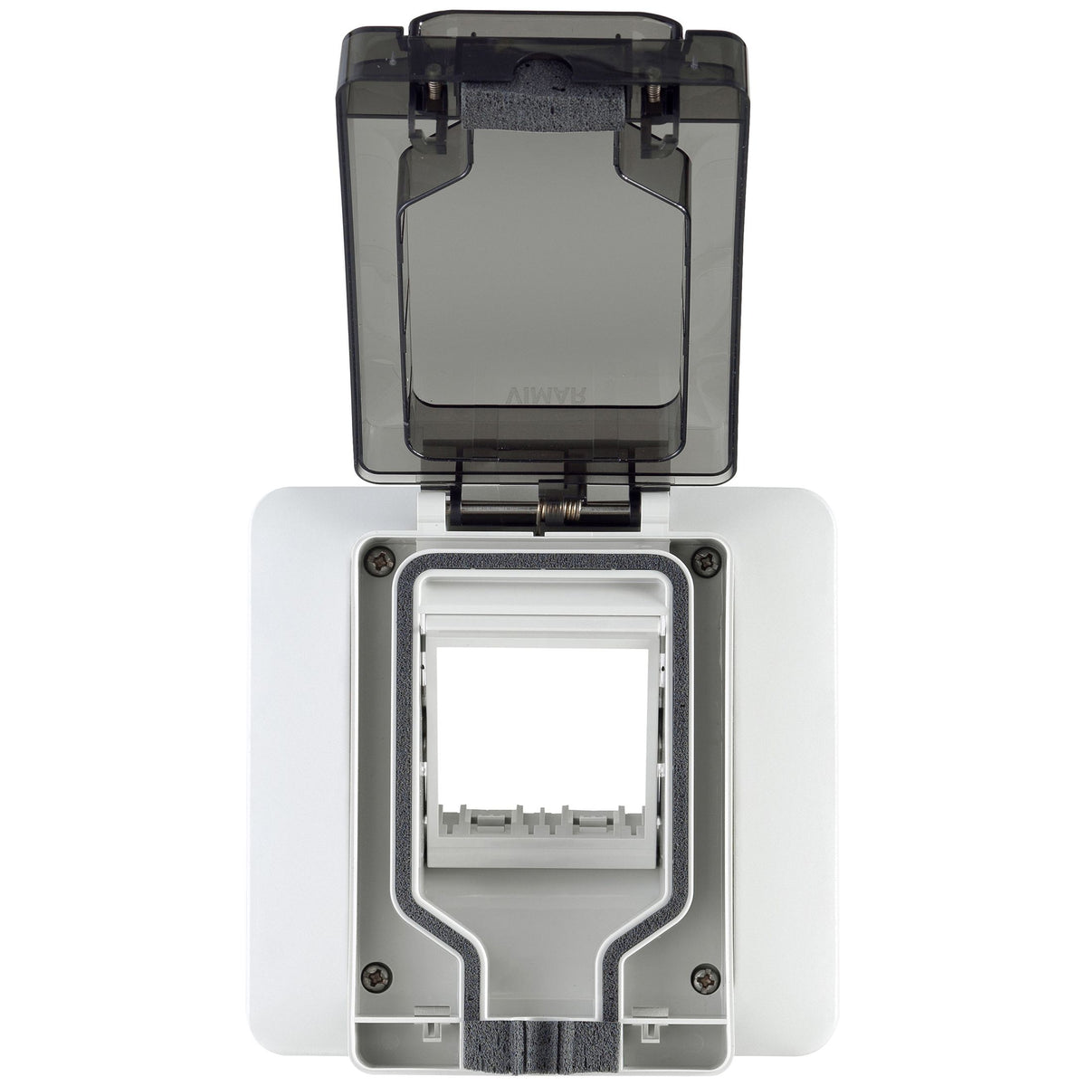 Vimar Isoset IP55 Enclosure With Inserted Socket, 2-Module, For Eikon/Arké/Plana Modules, For 3-Module Flush Mounting Box — Quality Boat Parts