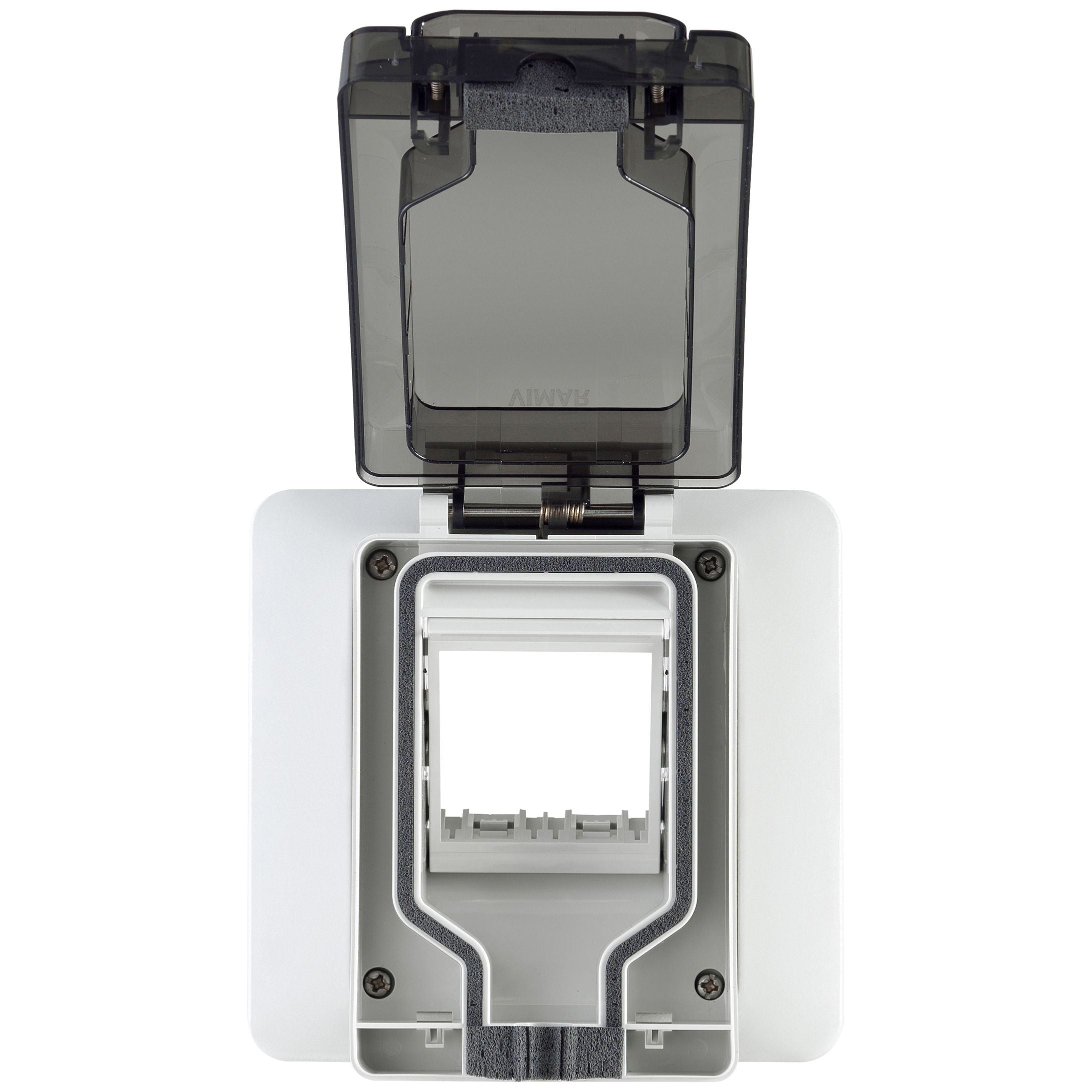 Vimar Isoset IP55 Enclosure With Inserted Socket, 2-Module, For Eikon/Arké/Plana Modules, For 3-Module Flush Mounting Box — Quality Boat Parts