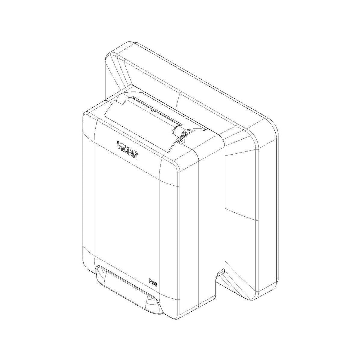 Vimar Isoset IP55 Enclosure With Inserted Socket, 2-Module, For Eikon/Arké/Plana Modules, For 3-Module Flush Mounting Box — Quality Boat Parts