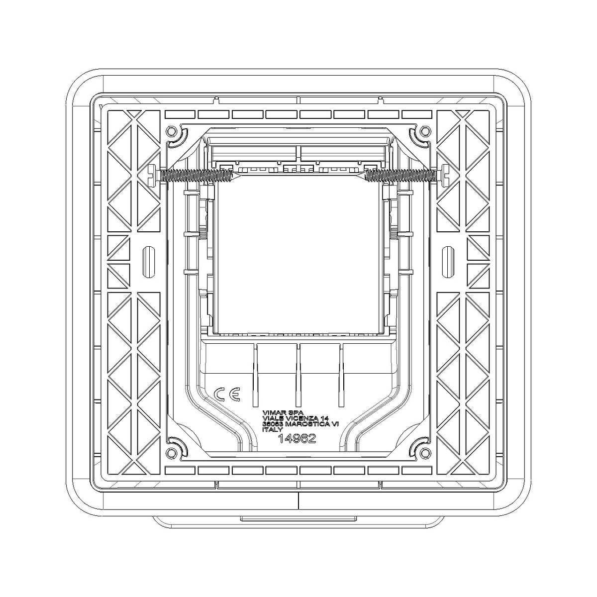 Vimar Isoset IP55 Enclosure With Inserted Socket, 2-Module, For Eikon/Arké/Plana Modules, For 3-Module Flush Mounting Box — Quality Boat Parts