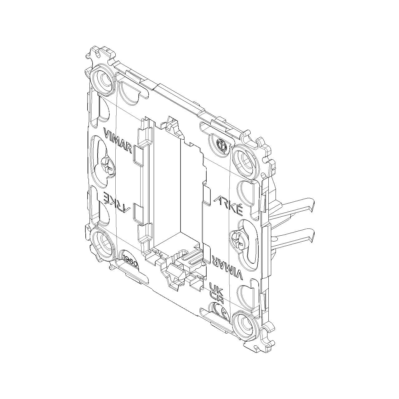 Vimar ARKÉ 1-Module Mounting Frame, With Claws, For 60 mm Round Boxes — Quality Boat Parts