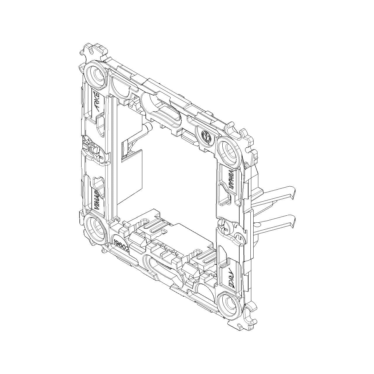 Vimar ARKÉ 2-Module Mounting Frame, For 60 mm Round Boxes, 71 mm Centers, Claw Mount — Quality Boat Parts