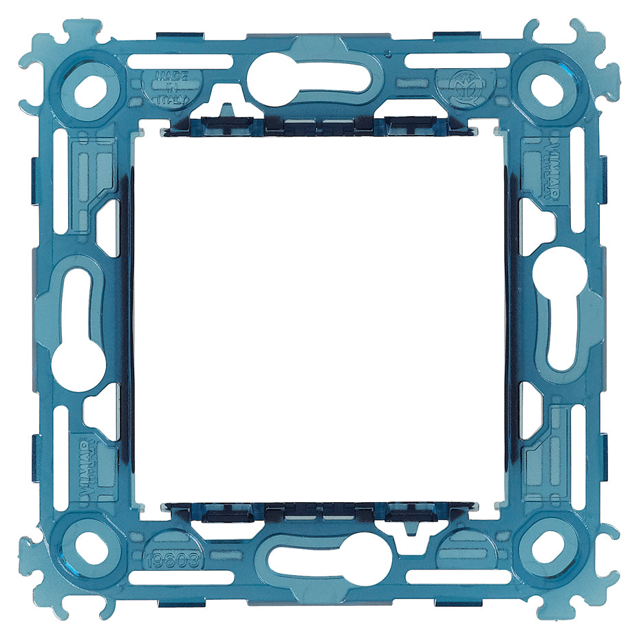 Vimar Arké 2-Module Mounting Frame, For 60 mm Fixing Centers or 56x56 mm Box, 71 mm Center Distance, Without Screws, Transparent Thermoplastic — Quality Boat Parts
