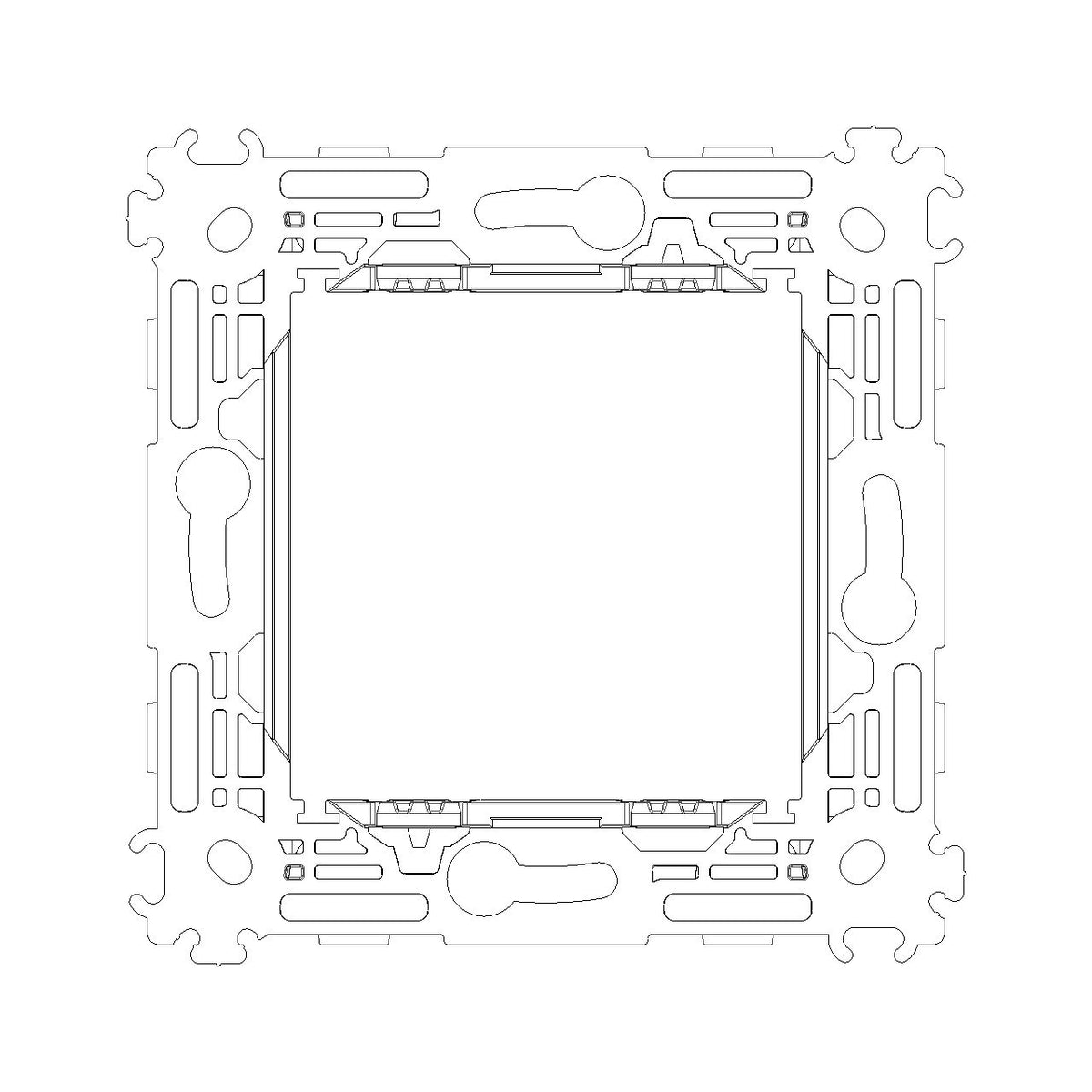 Vimar Arké 2-Module Mounting Frame, For 60 mm Fixing Centers or 56x56 mm Box, 71 mm Center Distance, Without Screws, Transparent Thermoplastic — Quality Boat Parts