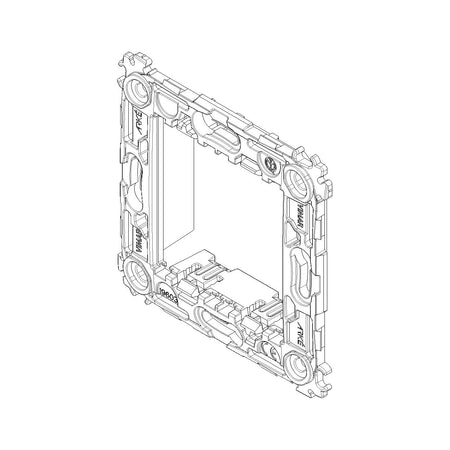 Vimar Arké 2-Module Mounting Frame, For 60 mm Fixing Centers or 56x56 mm Box, 71 mm Center Distance, Without Screws, Transparent Thermoplastic — Quality Boat Parts