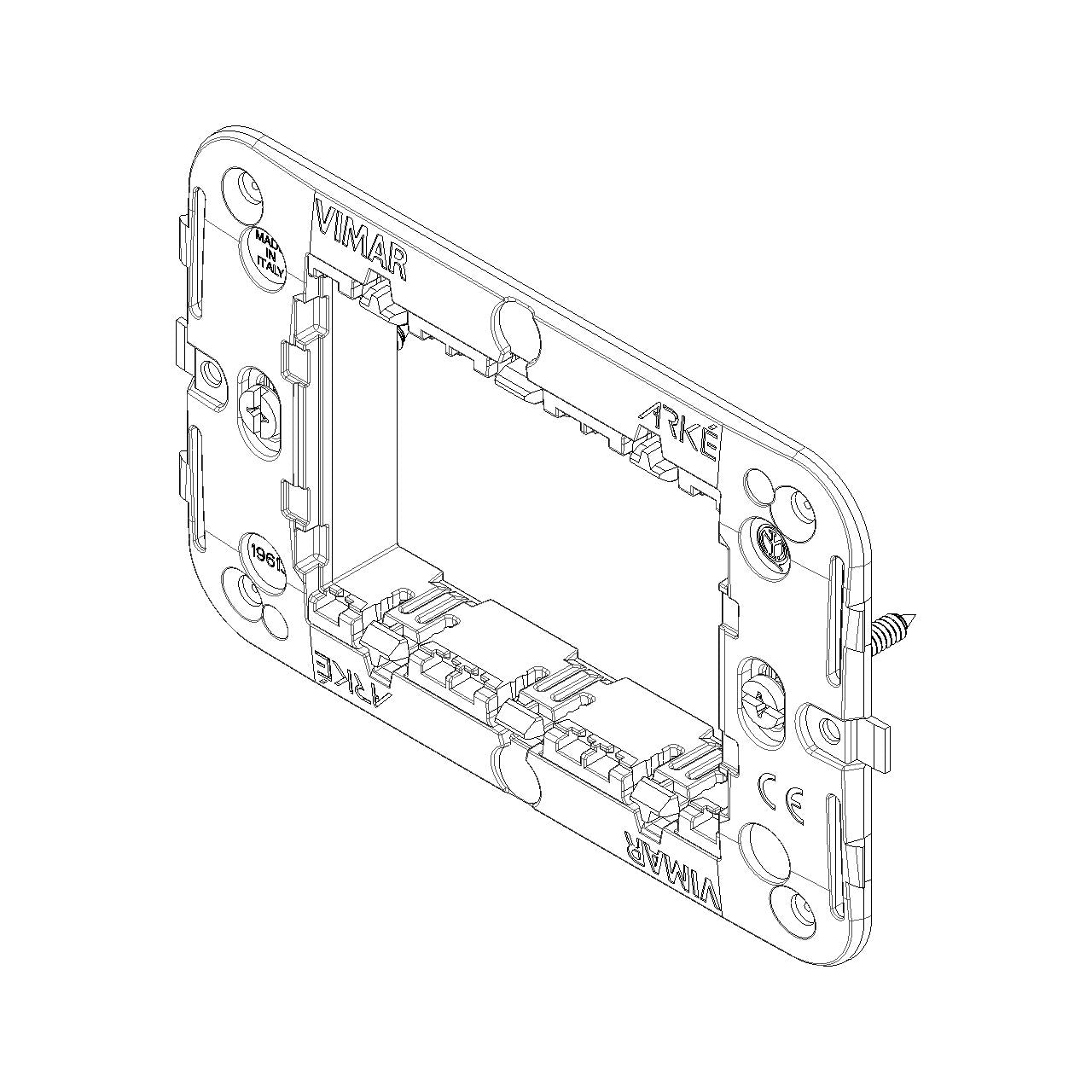 Vimar Arké 3-Module Mounting Frame, Flush-Mounted, With Screws — Quality Boat Parts