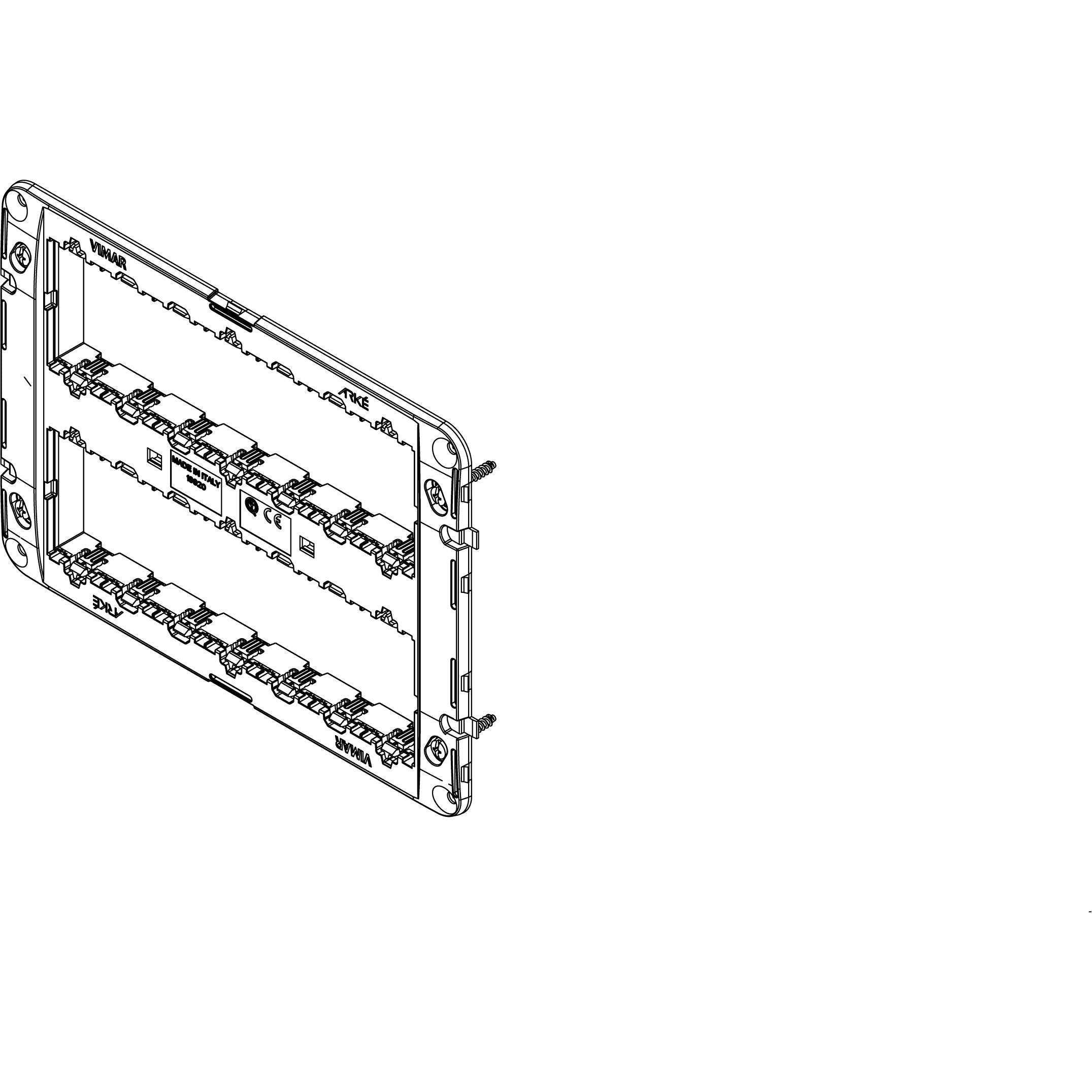 Vimar ARKÉ 14 (7+7)-Module Mounting Frame, For V71320/V71620/V71720 Flush and 09920 Surface Boxes, With Screws, Thermoplastic — Quality Boat Parts