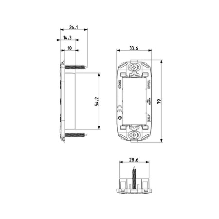 Vimar ARKÉ 1-Module Panel Mounting Frame, With Screws, Thermoplastic, Front-Side Mount, Horizontal and Vertical — Quality Boat Parts