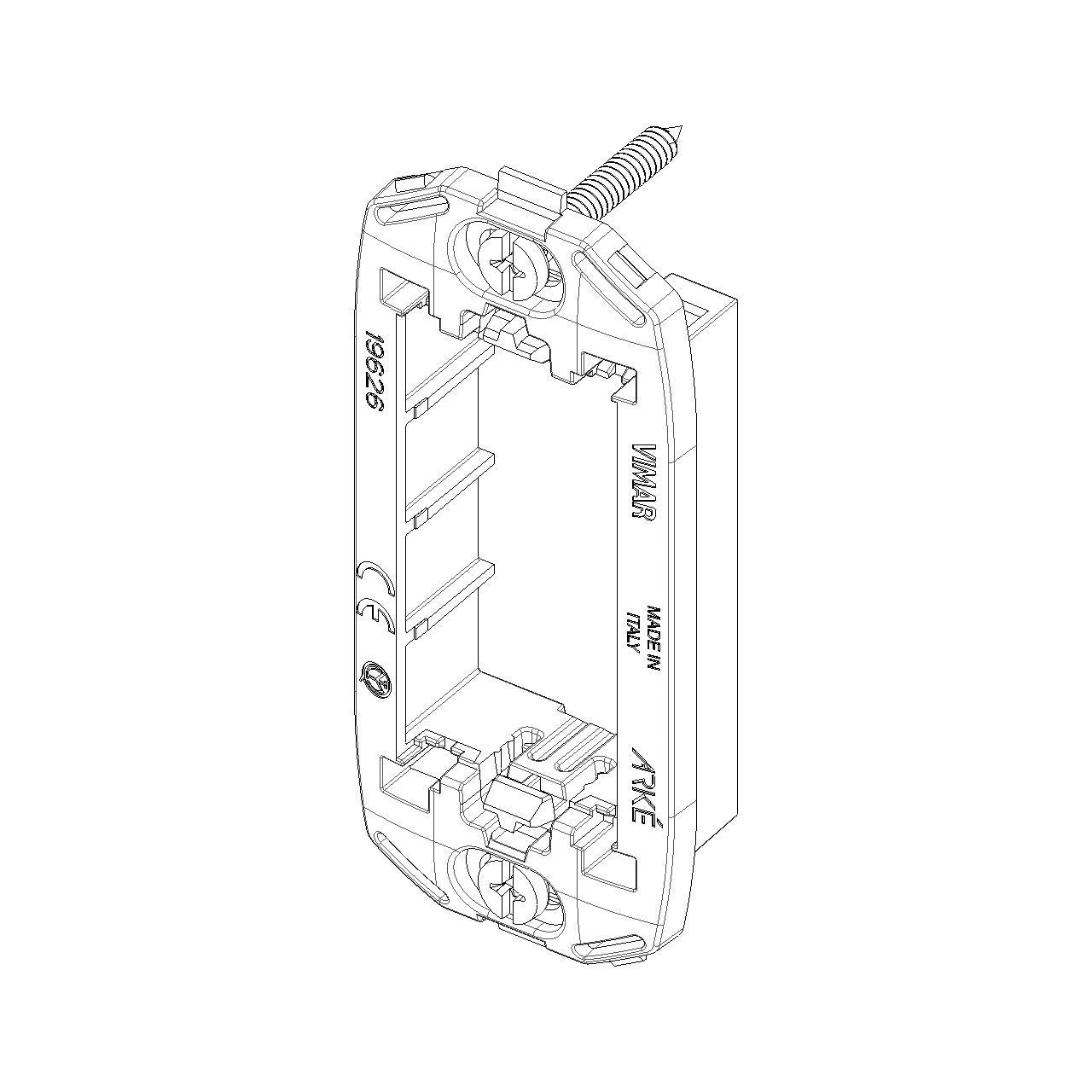 Vimar ARKÉ 1-Module Panel Mounting Frame, With Screws, Thermoplastic, Front-Side Mount, Horizontal and Vertical — Quality Boat Parts