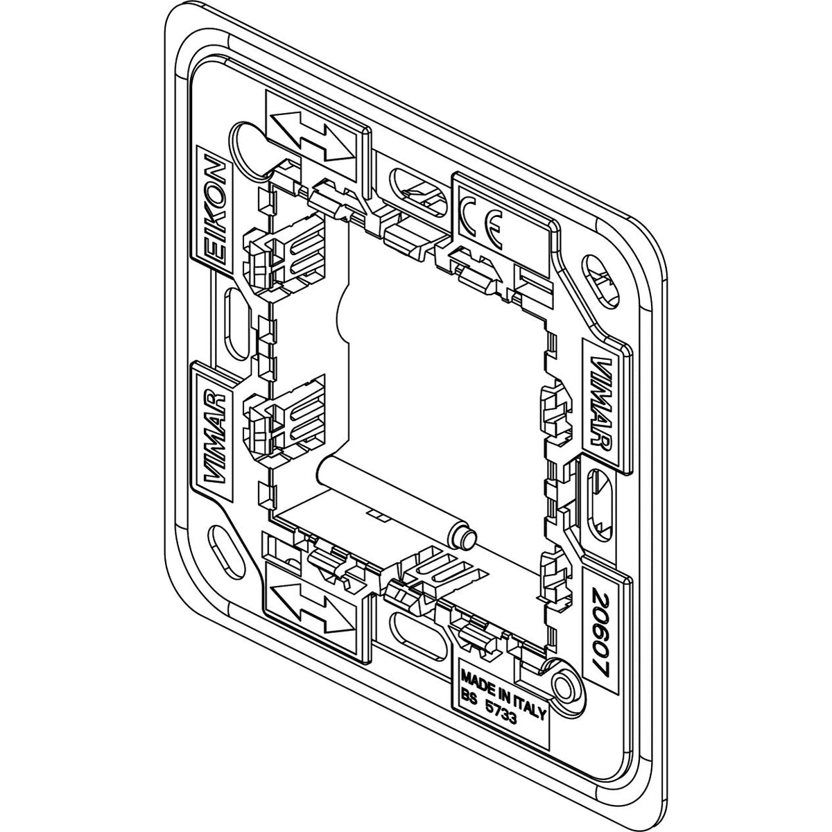 Vimar Eikon 2M Mounting Frame, For British Standard Square Boxes — Quality Boat Parts