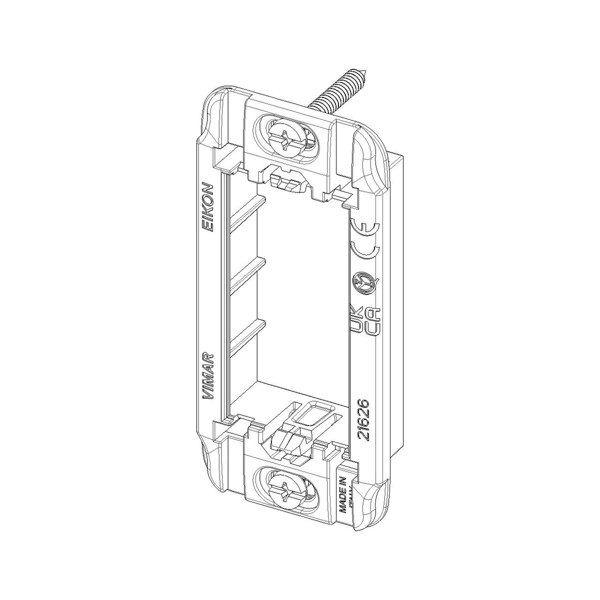 Vimar Eikon 1-Module Panel Mount Frame, Flush Mount, With Screws, 10pk — Quality Boat Parts