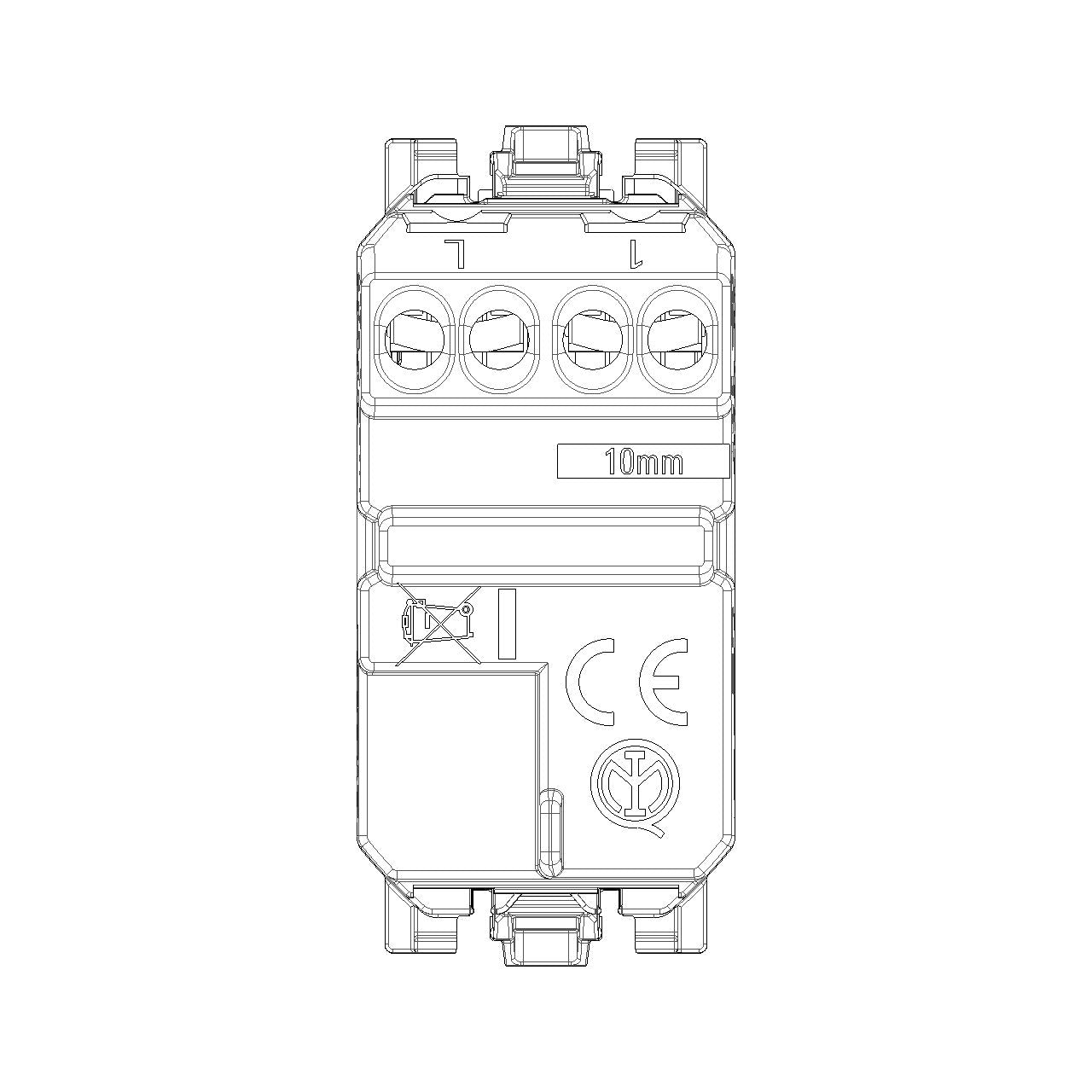 Vimar Linea 1P NO Pushbutton Mechanism, For 1-Module Button, 10A 250V, IP40, Illuminable — Quality Boat Parts
