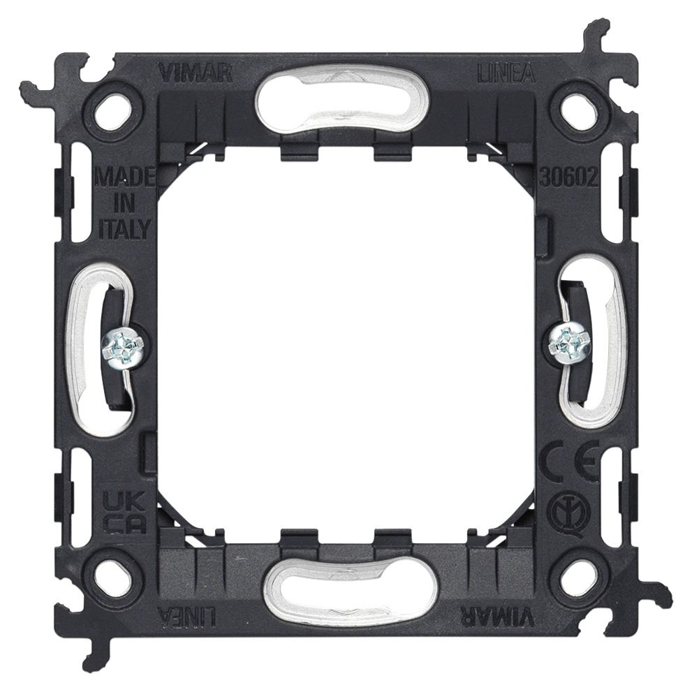 Vimar LINEA 2-Module Mounting Frame, With Claws, For 60 mm Round Flush-Mount Box, 71 mm Center Distance, Thermoplastic — Quality Boat Parts
