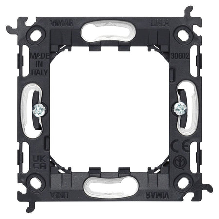 Vimar LINEA 2-Module Mounting Frame, With Claws, For 60 mm Round Flush-Mount Box, 71 mm Center Distance, Thermoplastic — Quality Boat Parts