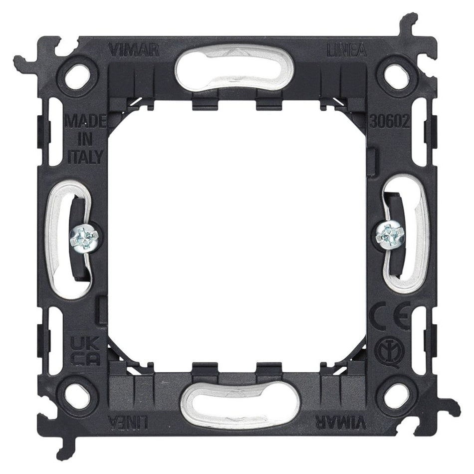 Vimar LINEA 2-Module Mounting Frame, With Claws, For 60 mm Round Flush-Mount Box, 71 mm Center Distance, Thermoplastic — Quality Boat Parts