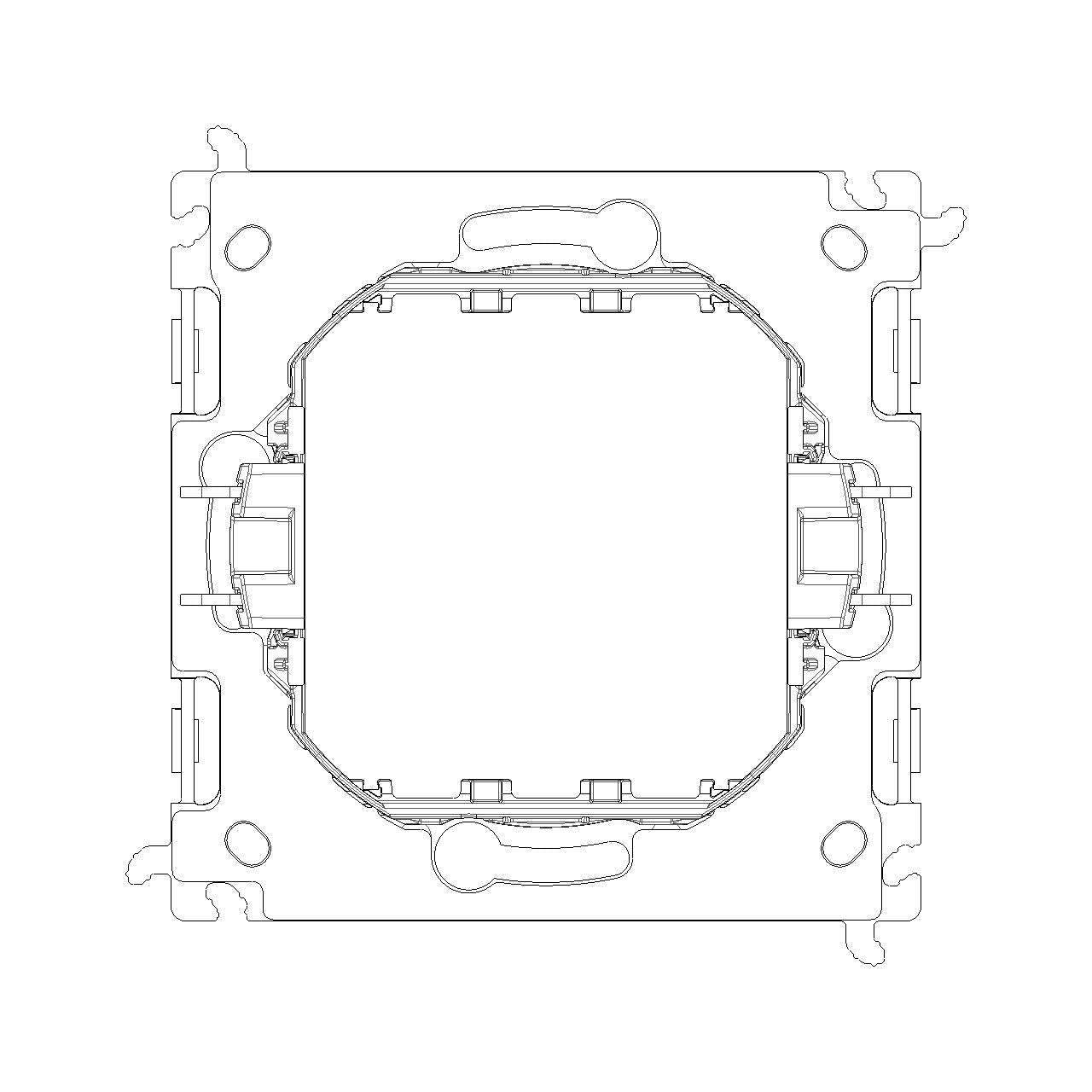 Vimar LINEA 2-Module Mounting Frame, With Claws, For 60 mm Round Flush-Mount Box, 71 mm Center Distance, Thermoplastic — Quality Boat Parts