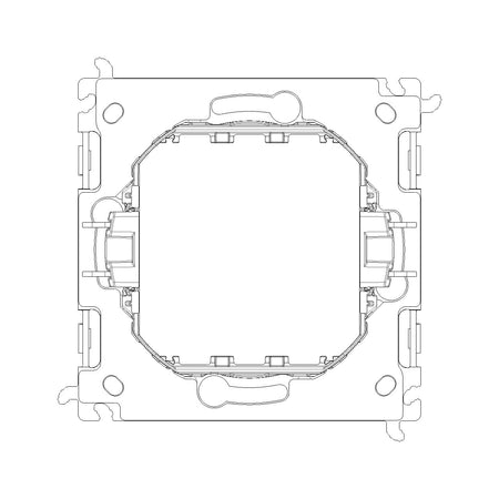 Vimar LINEA 2-Module Mounting Frame, With Claws, For 60 mm Round Flush-Mount Box, 71 mm Center Distance, Thermoplastic — Quality Boat Parts