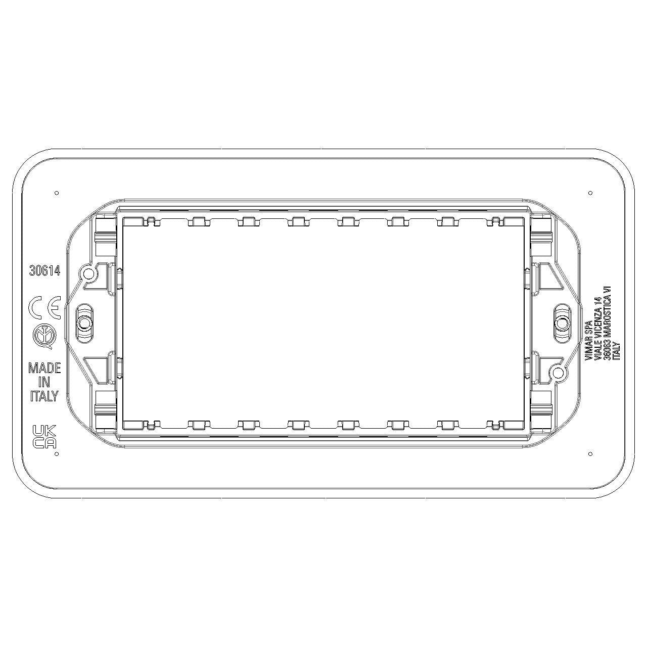 Vimar Linea 4-Module Mounting Frame, Flush Mount, With Screws, Thermoplastic — Quality Boat Parts