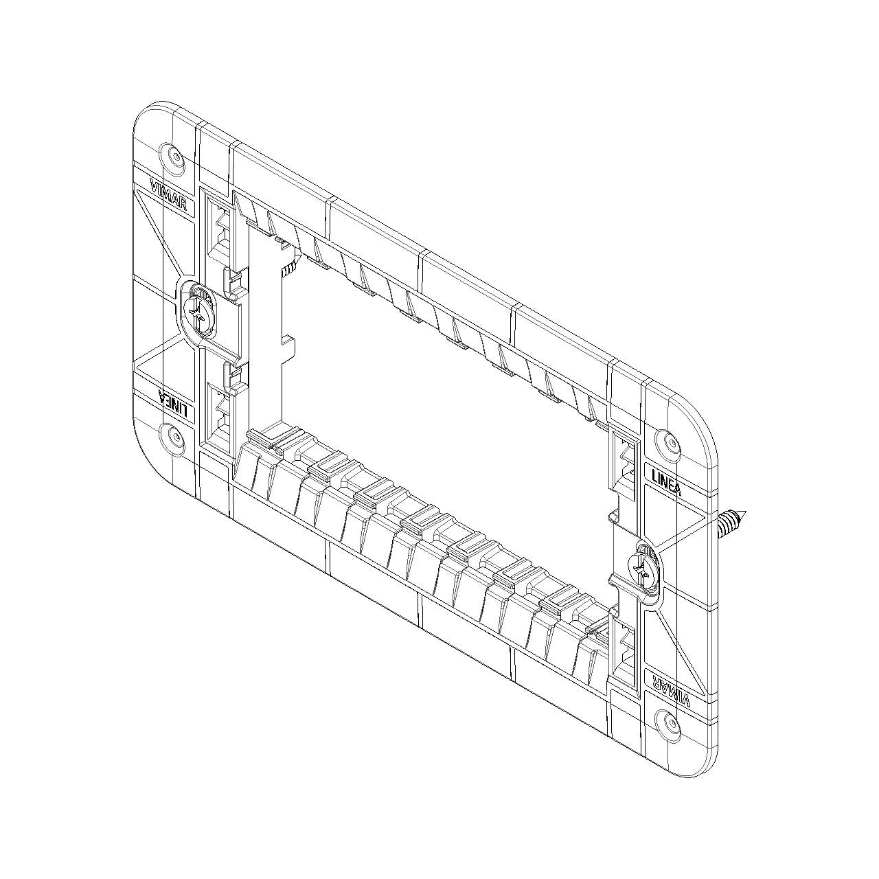 Vimar Linea 4-Module Mounting Frame, Flush Mount, With Screws, Thermoplastic — Quality Boat Parts