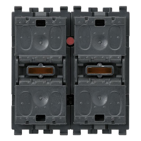 Vimar EIKON 2-Module Two-Rocker Push Buttons, Marine Version, Illuminated, 29V, IP40, Grey (RAL 7024) — Quality Boat Parts