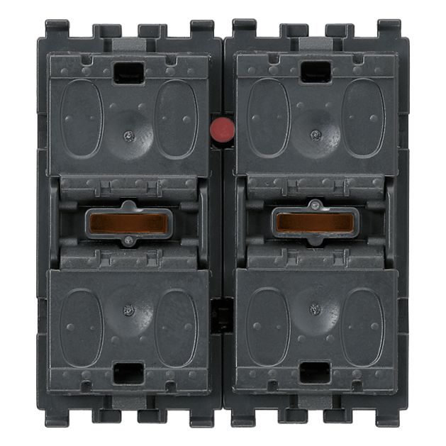 Vimar EIKON 2-Module Two-Rocker Push Buttons, Marine Version, Illuminated, 29V, IP40, Grey (RAL 7024) — Quality Boat Parts