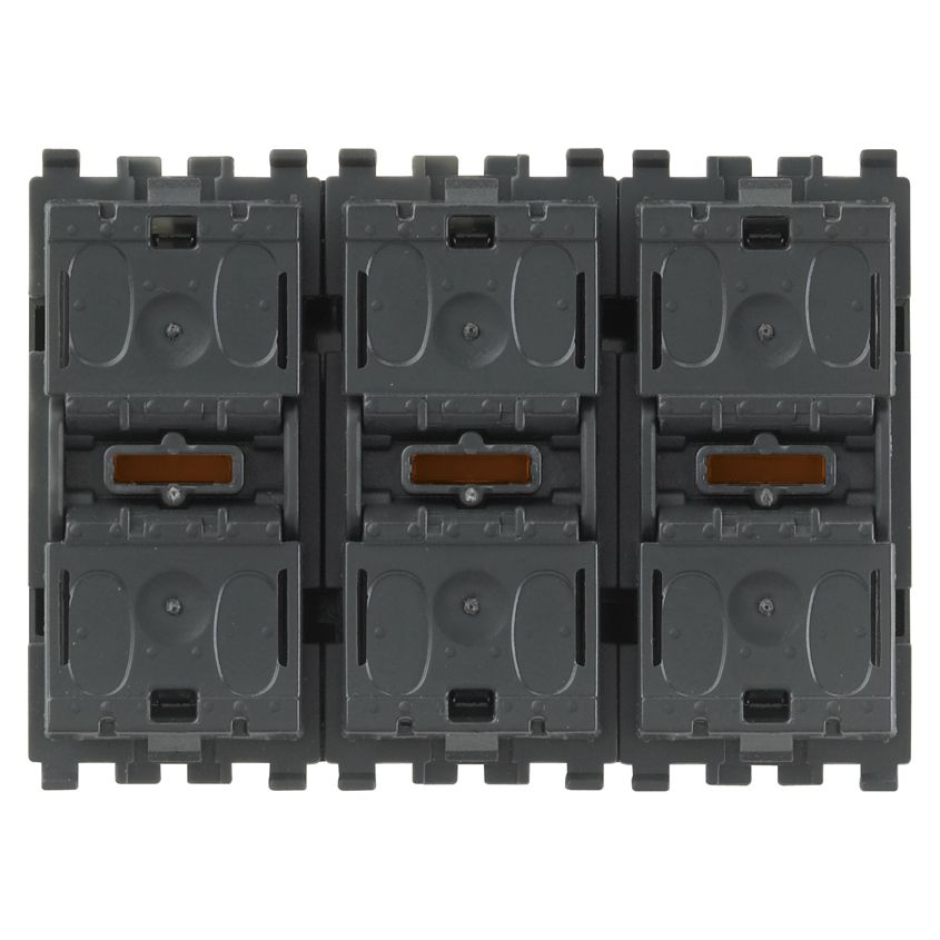 Vimar Eikon 3-Module 3-Rocker Push Button, For By-me Plus, 1M/2M Interchangeable Buttons, BUS 29V, IP40 — Quality Boat Parts