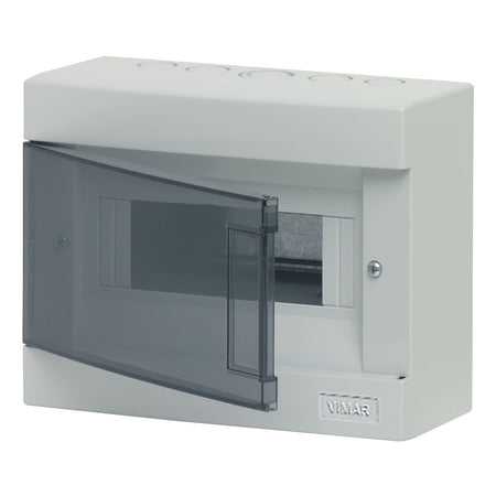 Vimar Surface-Mount Consumer Unit, 8-Module, IP40, Transparent Door, DIN Rail, 215 x 170 x 95 mm — Quality Boat Parts