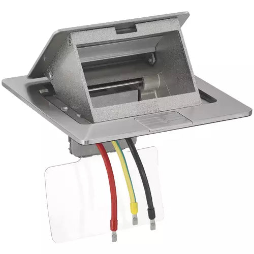 Vimar 3-Module Flush-Mount Floor Turret, For Eikon/Arké/Plana/Neve Devices, 120x120x60.5 mm, 3 Conduit Inlets, Metal, Includes Mounting Frame — Quality Boat Parts