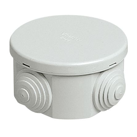 Vimar Surface-Mount Junction Box, IP44, 65 mm Dia, 35 mm Deep, 4 Cable Entries, 6pk — Quality Boat Parts