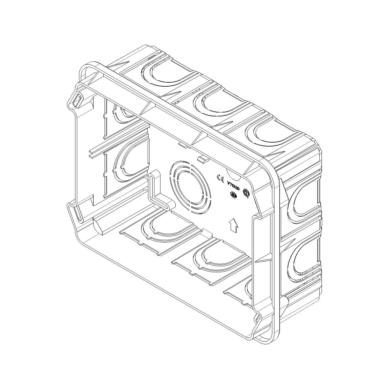 Vimar 12/14-Module Flush Mounting Box, For Masonry Walls, Rectangular, 134x180x50 mm, Halogen-Free Plastic, Glow Wire 650C, 20/25 mm Conduit Knockouts, Light Blue — Quality Boat Parts