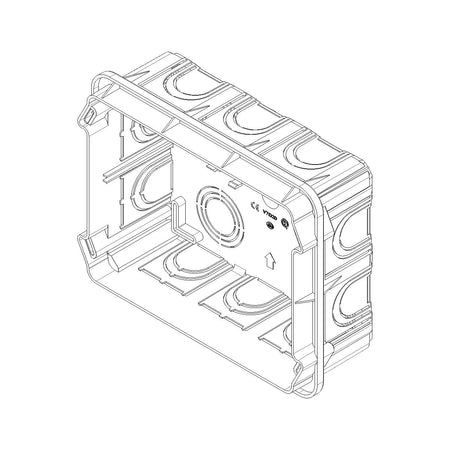Vimar 12/14-Module Flush Mounting Box, For Masonry Walls, Rectangular, 134x180x50 mm, Halogen-Free Plastic, Glow Wire 650C, 20/25 mm Conduit Knockouts, Light Blue — Quality Boat Parts