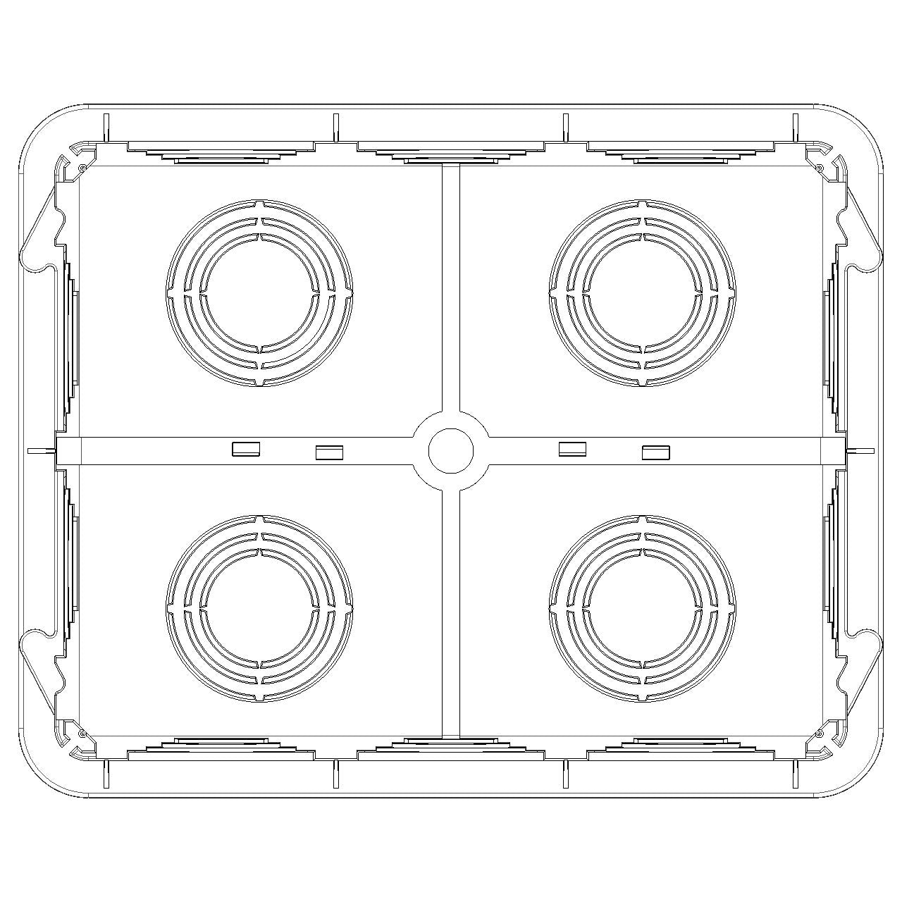 Vimar 12/14-Module Flush Mounting Box, For Masonry Walls, Rectangular, 134x180x50 mm, Halogen-Free Plastic, Glow Wire 650C, 20/25 mm Conduit Knockouts, Light Blue — Quality Boat Parts